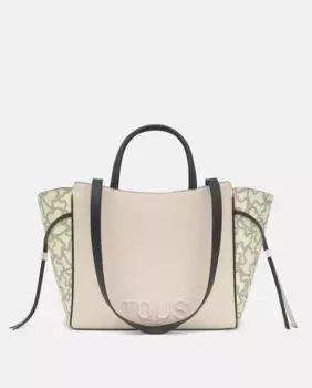 Средняя сумка с застежкой на кнопки и двойной ручкой Tous, чёрный