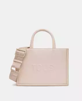 Средняя сумка-шоппер с молнией и двойной ручкой Tous, розовый