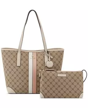 Средняя сумка-тоут 2 в 1 Delaine Nine West, цвет Mocha Logo, Bellini