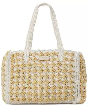 Средняя сумка-тоут High Tide из рафии в полоску kate spade new york, мультиколор