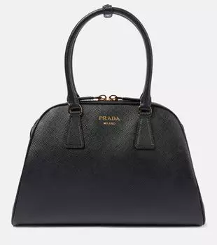 Средняя сумка-тоут из кожи Saffiano Prada, черный