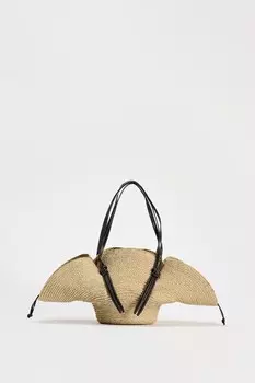 Средняя сумка-тоут ZARA, экрю