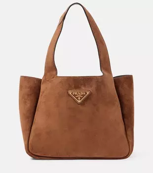 Средняя замшевая сумка через плечо Prada, Cacao