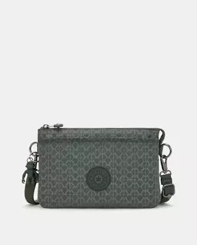 Средняя зеленая сумка через плечо с передним карманом и молнией Kipling, зеленый