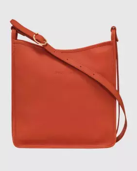 Средняя женская кожаная сумка через плечо Le Foulonn Longchamp, оранжевый