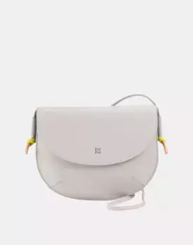 Средняя женская кожаная сумка через плечо с клапаном Dudu, светло-серый