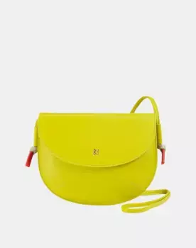 Средняя женская кожаная сумка через плечо с клапаном Dudu, желтый