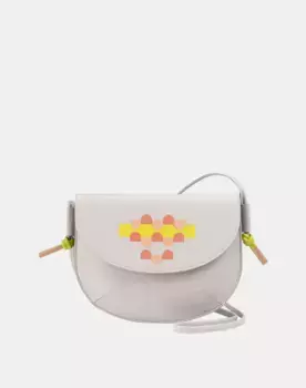 Средняя женская кожаная сумка через плечо с клапаном Dudu, светло-серый