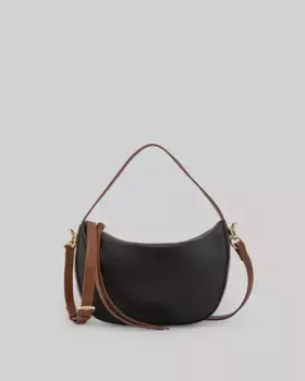 Средняя женская сумка через плечо из натуральной кожи Adolfo Dominguez, черный