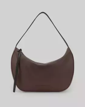 Средняя женская сумка через плечо из натуральной кожи Adolfo Dominguez, темно-коричневый