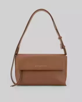 Средняя женская сумка через плечо с клапаном на клипсе Adolfo Dominguez, темно-коричневый