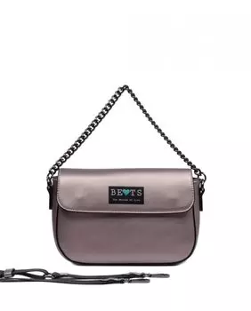 Средняя женская сумка через плечо с металлической застежкой-магнитом Beats, серебро