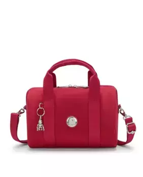 Средняя женская сумка через плечо со съемной ручкой красного цвета Kipling