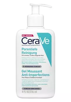 Средства для очищения лица PORENTIEFE REINIGUNG: SCHUMENDES REINIGUNGSGEL MIT SALICYLSURE FR DAS GESICHT BEI UNREINER UND ZU AKNE HAUT CeraVe, цвет white