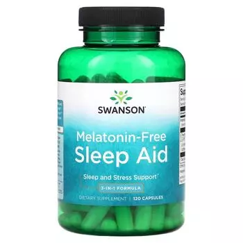Средство для сна без мелатонина, формула 3-в-1, 120 капсул Swanson
