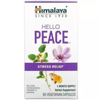 Средство для Снятия Стресса Himalaya Hello Peace, 60 вегетарианских капсул
