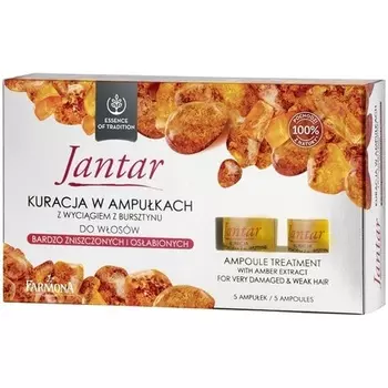 Средство для ухода за волосами Jantar Ampoule с экстрактом янтаря 5х5 мл, Farmona