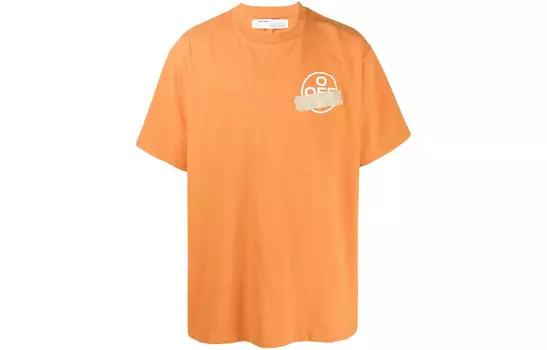 Ss20 Футболка мужская оранжевая Off-White, оранжевый