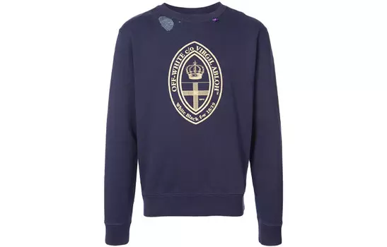 Ss20 Толстовка мужская темно-синяя Off-White, темно-синий