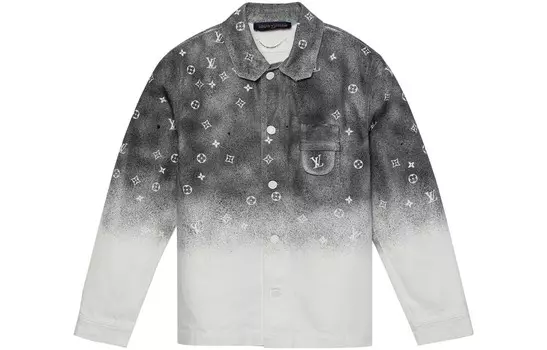 SS22 Мужская рубашка с рукавами Starry Sky серого цвета Louis Vuitton, серый