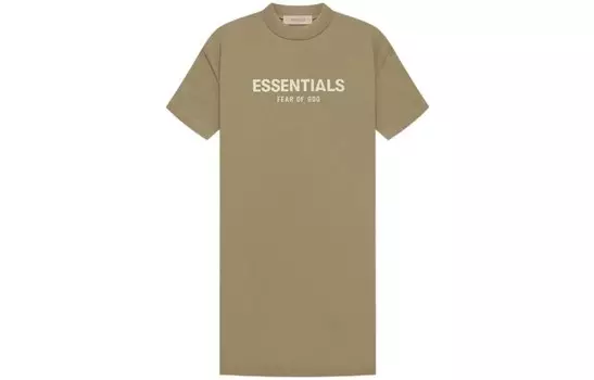 SS22 Платье с короткими рукавами женское, цвет коричневый дуб Fear Of God Essentials