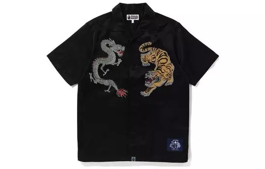 SS23 Ape-man Man Manufactured Series Рубашка мужская черная A Bathing Ape, черный