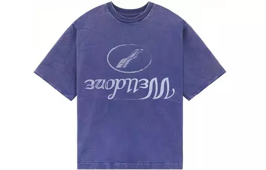 SS23 Футболка унисекс темно-синяя We11Done, темно-синий