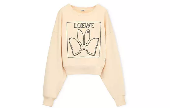 SS23 Год Кролика Толстовка Женская Молочно-Белая Loewe
