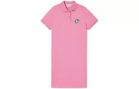 SS23 Летняя коллекция Vitality Series, женское платье с короткими рукавами цвета фуксии Lacoste