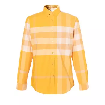 SS23 Мужская рубашка в клетку на пуговицах из хлопка с длинным рукавом Marigold Burberry, цвет Marigold