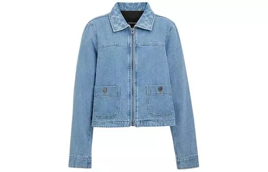 SS24 Джинсовая куртка женская, светло-стиральная COACH, Light Washed