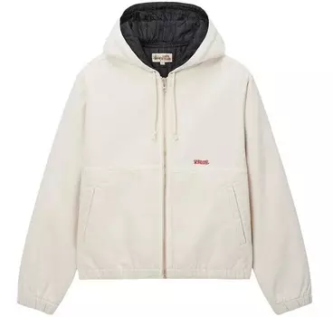 SS24 Кожаная куртка мужская Stussy, белый