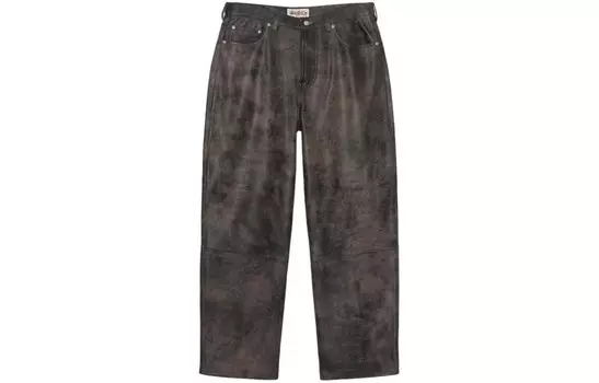 SS24 Кожаные штаны унисекс Stussy, черный