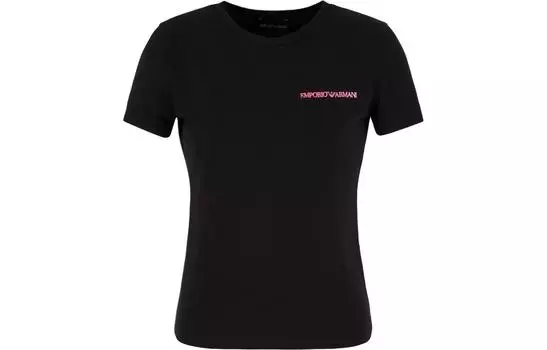SS24 Обычная женская футболка EMPORIO ARMANI, черный