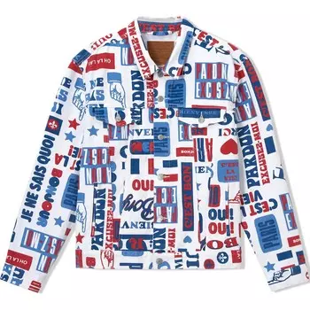 SS24 Paris Limited Capsule Series Джинсовая куртка мужская с монограммным принтом Levis, цвет Monogram print