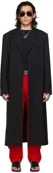 SSENSE Exclusive Black Straight Slim Coat LU'U DAN