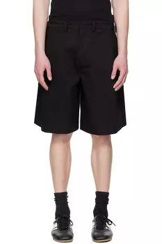 Ssense exclusive black twill shorts System, цвет bk