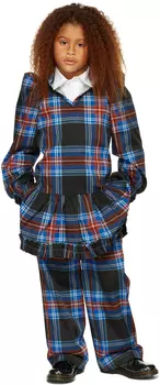 SSENSE Exclusive Kids Черные брюки в шотландскую клетку Charles Jeffrey Loverboy
