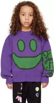 SSENSE Exclusive Kids Purple Face Sweater Perks and Mini
