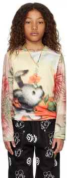 SSENSE Эксклюзивная детская футболка с длинными рукавами Flower Pup Chopova Lowena