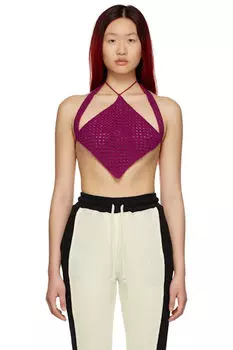 SSENSE Эксклюзивная фиолетовая майка-топ с ромбовидным узором Kijun