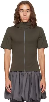 SSENSE Эксклюзивная худи цвета хаки на молнии AARON ESH