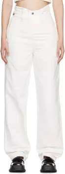 SSENSE Эксклюзивные белые двухслойные джинсы Shushu/Tong