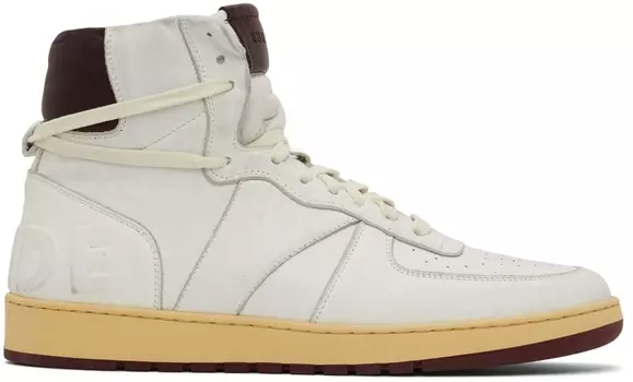 SSENSE Эксклюзивные белые кроссовки Rhecess Sky Hi Rhude