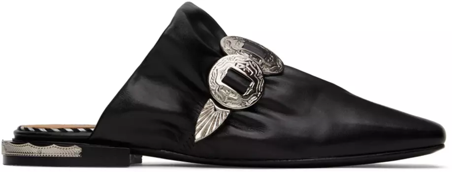 SSENSE Эксклюзивные черные тапочки с квадратным носком Toga Pulla