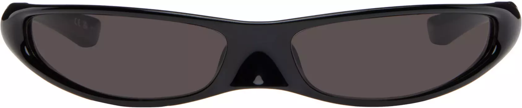 SSENSE Эксклюзивные черные тонкие солнцезащитные очки Avant Premier Balenciaga, Black/Black/Grey
