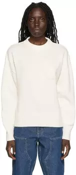 SSENSE Эксклюзивный белый хлопковый свитер AMI Alexandre Mattiussi