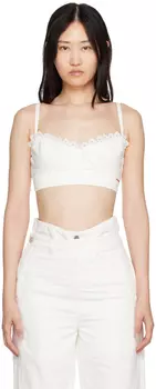 SSENSE Эксклюзивный белый капсульный кружевной бюстгальтер без косточек Shushu/Tong