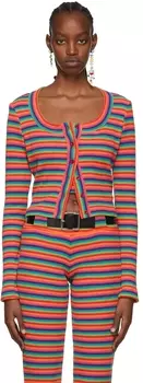 SSENSE Эксклюзивный многоцветный хлопковый кардиган Anna Sui