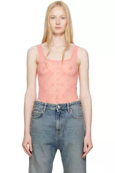 SSENSE Эксклюзивный розовый боди из переработанной сетчатой ткани Marine Serre